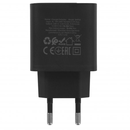 Сетевое зарядное устройство BOROFONE (6941991120428) BA95A 1USB 3.0A QC3.0 18W, черный