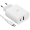 Сетевое зарядное устройство HOCO (6931474740526) C80A RAPIDO PD+QC3.0 + кабель 8PIN-TYPE-C белый