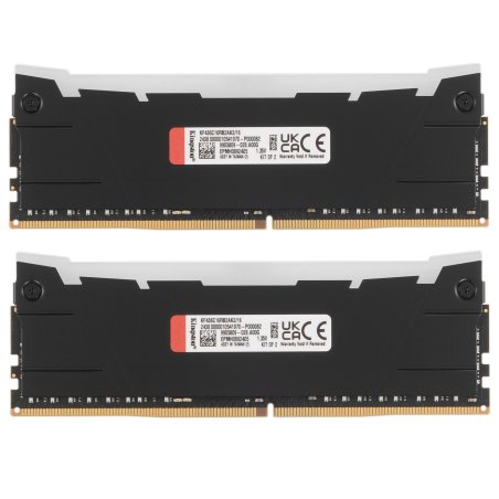 Оперативная память Kingston Fury Renegade, DDR4, 16Gb (2x8Gb), 3600MHz, CL16, DIMM, с радиаторами, RGb, серый/черный