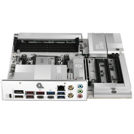 Материнская плата MSI PRO B850M-A WIFI, AM5, AMD B850, 4xDDR5, 4xSATA, 2xM.2, 1xPCIe 5.0 x16, 1xPCIe 4.0 x4, 1xPCIe 3.0 x1, 1xHDMI (v2.1), 1xDP (v1.4), 1x5Gb LAN, Wi-Fi 7, Bluetooth 5.4, 2xUSB-C 10Gbps, 3xUSB-A 10Gbps, 3xUSB-A 5Gbps, 2x3.5 мм, 7.1, mATX