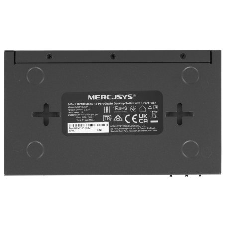Настольный коммутатор Mercusys MS110CMP с 8 портами PoE+ 10/100 Мбит/c и 2 гигабитными портами