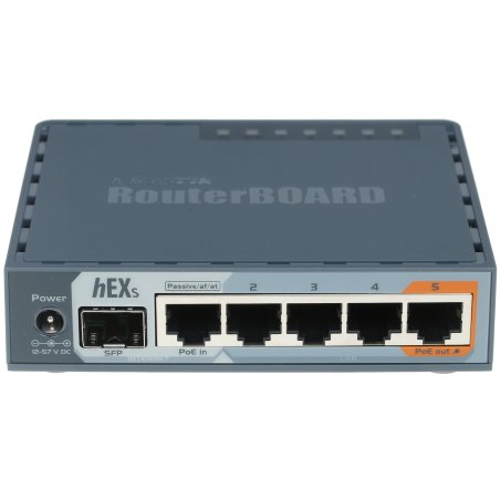 PoE-маршрутизатор MikroTikRB760iGS2 ядра (880 МГц), 5х 1G RJ45, SFP, USB, MicroSD, раздача PoE (HEX S)