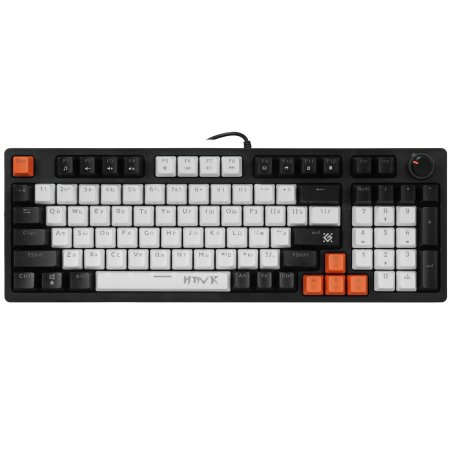 Клавиатура проводная Defender Hawk GK-418, USB, черный/белый