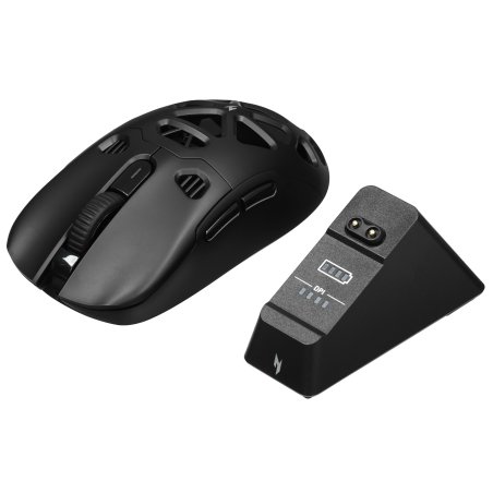 Мышь беспроводная Acer Nitro OMR404 черный, 6400 dpi, радиоканал, Bluetooth, USB, кнопки - 6