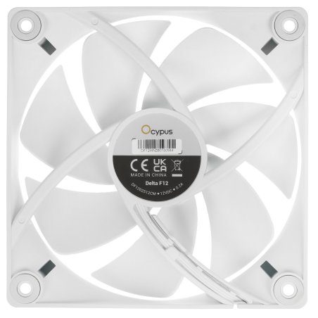 Вентилятор для корпуса Ocypus Delta F12 WH, 120x120x25мм, 4-PIN PWM, 500-2000 RPM, 29 DBA MAX, HYDRO BEARING