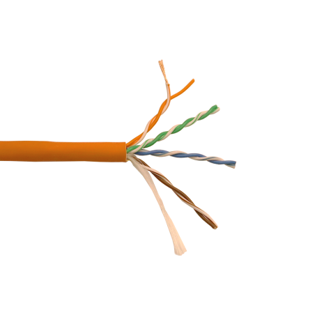 Кабель Lanmaster патч-кордовый UTP, 4x2, кат 5E, 350Mhz, LSZH, оранжевый, 305 м