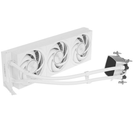 Система охлаждения PCCooler DT360 ARGb Display WH (300W, 360мм, LED temp., белый, ARGb/ Fans: 3x120мм, 83.83CFM, 3000RPM/ Pump height 62мм, 15dBA, 2600RPM, Rad thickness 27мм/ S: 1851, 1700, 1200, 115X, AM5, AM4)