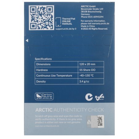 Термопрокладка Arctic Thermal pad 120x20мм, 0.5мм - 4 Pack TP-3 (ACTPD00055A)