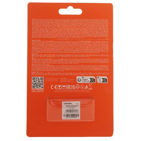 Мышь беспроводная Canyon MSO-W6 красный, 1600 dpi, радиоканал, USB, кнопки - 6