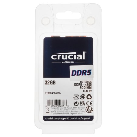 Оперативная память Crucial Premier, DDR5, 32GB (1x32GB), 4800 MHz, CL40, SO-DIMM