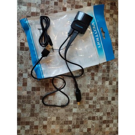 Мультимедиа конвертер Vention HDMI > VGA + аудио, гибкий, плоский