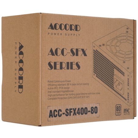 Блок питания Accord ACC-SFX500-80 SFX, 500Вт, 80мм, черный