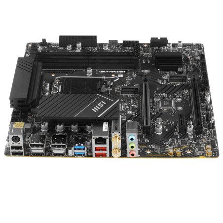 Материнская плата MSI PRO B760M-A WIFI DDR4, LGA 1700, Intel B760, 4xDDR4, 4xSATA, 2xM.2, 1xPCI-E 4.0 x16, 1xPCI-E 4.0 x4, 1xPCI-E x1, 2xHDMI, 2xDP, 1x 2.5Gb LAN, 2xUSB-A 2.0, 2xUSB-A 3.2 Gen 1, 2xUSB-A 3.2 Gen 2, 3x3.5 мм, 7.1, Micro-ATX