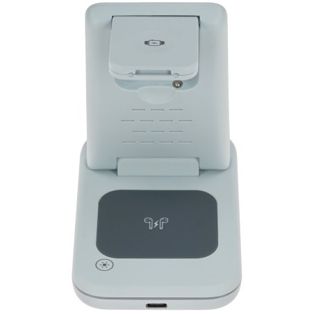 Беспроводное зарядное устройство CANYON WS-304, Foldable  3in1 Wireless charger, with touch button for Running water light, Input 9V/2A,  12V/1.5AOutput 15W/10W/7.5W/5W, Type c to USB-A cable length 1.2m, with QC18W EU plug,132.51*75*28.58мм, 0.168Kg,Blue