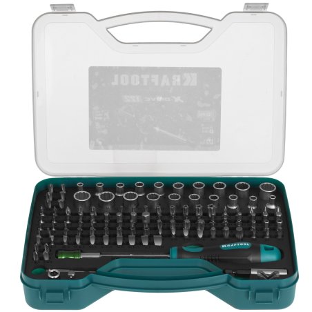 Набор: отвертка-битодержатель с насадками KRAFTOOL X-Drive-122, 122 шт (26816)