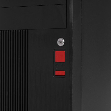 Компьютерный корпус Miditower ExeGate UN-605B Black, ATX, (UN500, 120мм), 2*USB, Audio, замок блокировки кнопки питания
