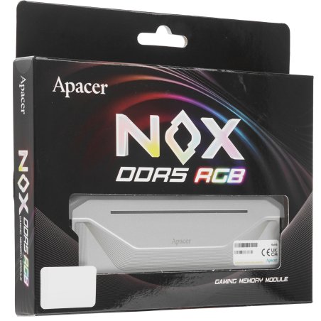 Оперативная память Apacer Nox, DDR5, 32Gb (1x32Gb), 6000 MHz, CL38, DIMM, с радиатором, RGb, белый