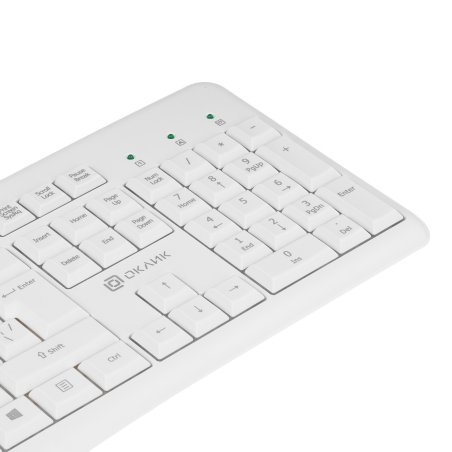 Комплект клавиатура + мышь Оклик S650 клав:белый мышь:белый USB Multimedia (1875257)