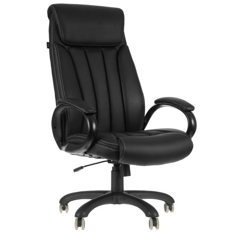 Кресло руководителя Бюрократ T-9922N Leather Venge Black черный, эко.кожа, крестовина пластик