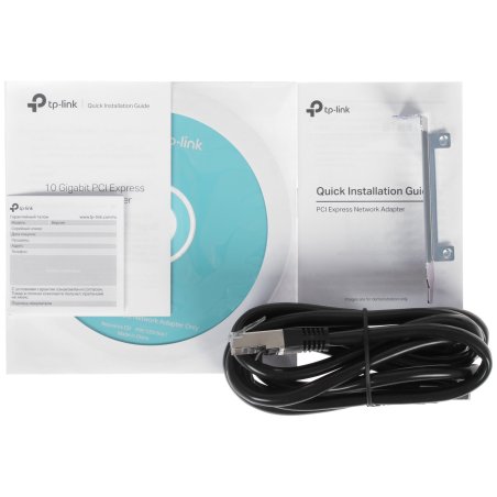 Сетевой адаптер 10 Gigabit PCI-E network adapter, 1 PCI Express 3.0 X4 interface, 1 100/1000/10000Mbps Ethernet port, come with Low-Profile and Full-Height Brackets