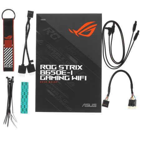 Материнская плата ASUS ROG STRIX B650E-I GAMING WIFI, AM5, AMD B650, 2xDDR5, 2xSATA, 2xM.2, 1xPCIe 5.0 x16, 1xHDMI, 1x 2.5Gb LAN, 4xUSB-A 3.2 Gen 2, 1xUSB-A 3.2 Gen 1, 1xUSB-C 3.2 Gen 2x2, 3x3.5 мм, 7.1, Mini-ITX
