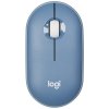 Мышь беспроводная Logitech Pebble M350 синий, 1000 dpi, радиоканал, Bluetooth, USB, кнопки - 3