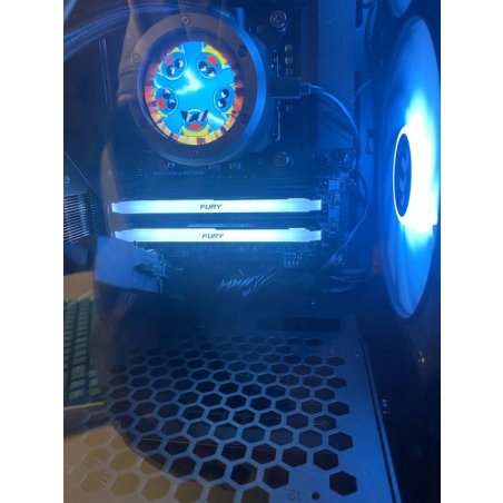 Оперативная память Kingston Fury Beast, DDR4, 16Gb (2x8Gb), 3200MHz, CL16, DIMM, с радиатором, RGb, черный