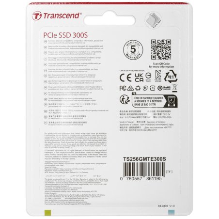 Накопитель SSD 256Gb Transcend MTE300S, 3D TLC NAND, M.2 2230,PCI-E 4x [ R/W - 2000/950 Mb/s]