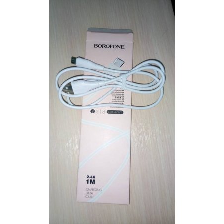 Дата-кабель USB 2.4A для micro USB Borofone BX47 ПВХ 1м (Black)