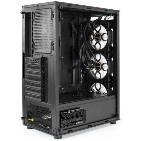 Компьютерный корпус Miditower ExeGate i3 BASE-NPX600 (ATX, БП 600NPX с вент. 12 см, с окном, 1*USB+1*USB 3.0, аудио, 4 вент. 12см с RGb подсветкой)