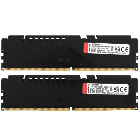 Оперативная память Kingston Fury Beast, DDR5, 32Gb (2x16GB), 5600MHz, CL40, DIMM, с радиаторами, черный