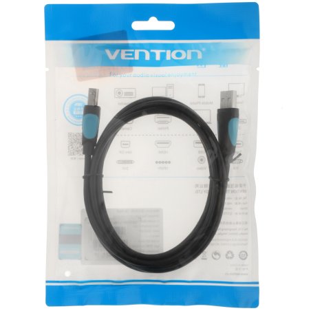 Кабель Vention USB 2.0 AM/BM - 1м. черный VAS-A16-B100