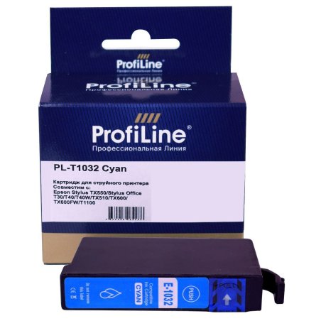 Картридж струйный ProfiLine PL-T1032 для принтеров Epson Stylus TX550/Stylus Office T30/T40/T40W/TX510/TX600/TX600FW/T1100 с чернилами Cyan 11,1 мл