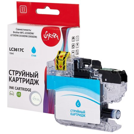 Картридж струйный Sakura LC3619C для Brother, голубой