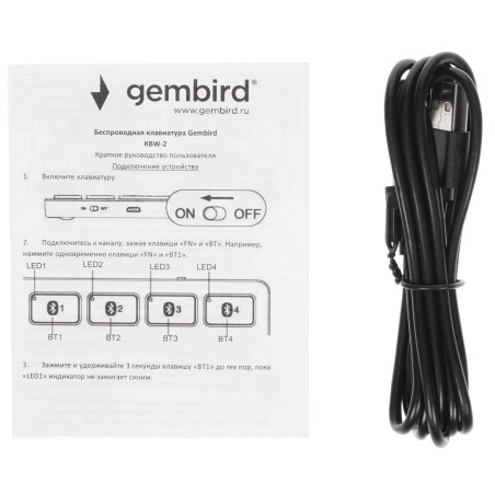Клавиатура беспроводная Gembird KBW-1, USB, серебристый