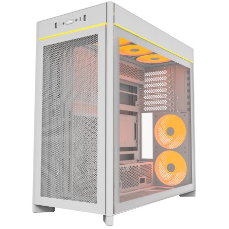 Компьютерный корпус Montech HS01 PRO белый без БП ATX 5x120мм 2xUSB 3.0 1xUSB3.1 audio