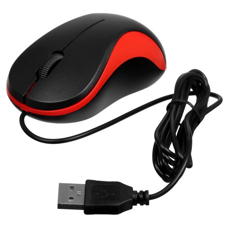 Мышь проводная Oklick 115S черный, 1200 dpi, USB, кнопки - 3