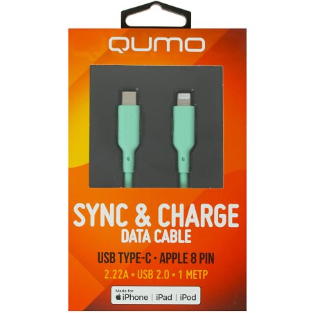 КабельQumo Type-С кабель, 1м, USB 3.0, 5В, 3А, 15Вт, металлическая оплетка, металлический коннектор, серебряный