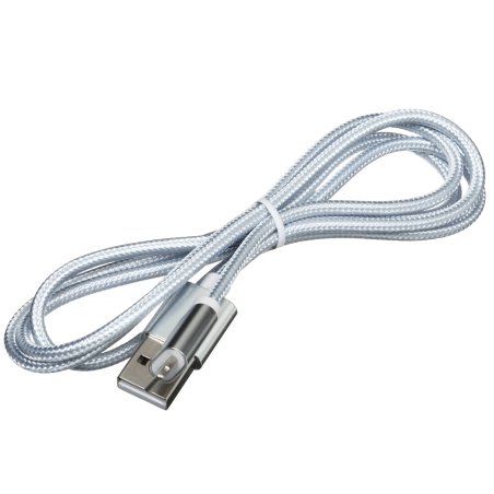 Кабель Rexant (18-4245) USB кабель для iPhone 5/6/7 моделей, шнур в тканевой оплетке, черный