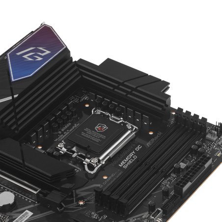 Материнская плата ASRock Phantom Gaming B860 Lightning WiFi, LGA 1851, Intel B860, 4xDDR5, 4xSATA, 4xM.2, 2xPCIe, 1xDisplayPort, 1xHDMI, 1xUSB Type-C, 1x 2.5Gb LAN, 4xUSB 3.2 Gen 1, 2xUSB 3.2 Gen 2, 1xThunderbolt 4, 2xUSB 2.0, 2x3.5 мм, 7.1, ATX