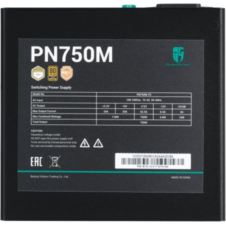 Блок питания Deepcool / GamerStorm PN750M V2 Gen.5, 750Вт, 80 PLUS Gold, 120мм, черный