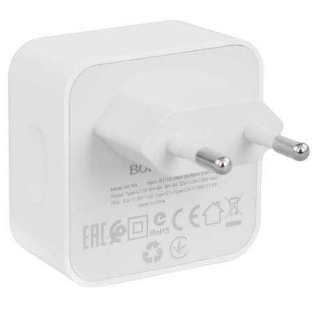 Сетевое зарядное устройство BOROFONE (6941991101113) BA76A 2Type-C 3.0A PD 35W, белый