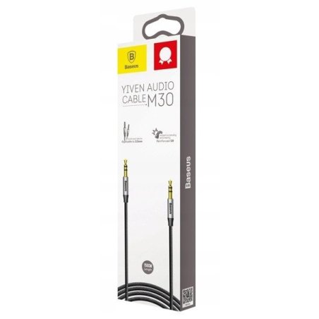Кабель Baseus CAM30-CS1 Yiven Audio Cable M30 AUX 3.5мм (M) to AUX 3.5мм (M) 1.5m Silver+Black