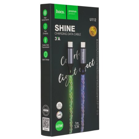 Кабель HOCO (6931474783264) силикон 1м USB 3.0A PD 60W для Type-C Type-C белый 1 м