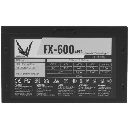 Блок питания Aerocool / Formula FX-600 RTL, 600Вт, 120мм, черный