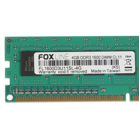 Оперативная память Foxline FL1600D3U11SL-4G, DDR3L, 4Gb (1x4 GB), 1600 MHz, CL11
