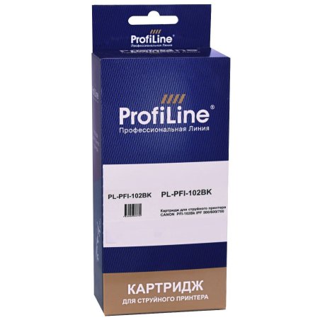 Картридж струйный ProfiLine PL-PFI-102BK для принтеров Canon IPF510/IPF605/IPF610/IPF650/IPF655/IPF710/IPF750/IPF755/IPF760/IPF765 с чернилами Black