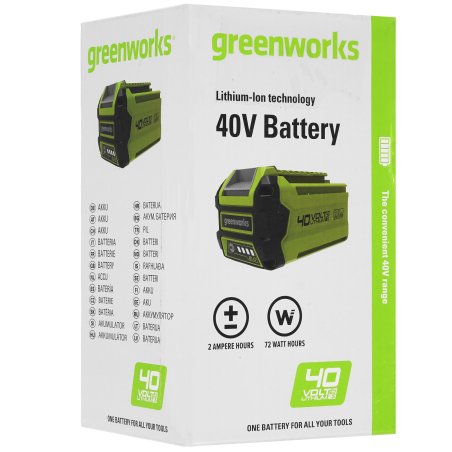 Аккумулятор GreenWorks G40B2 40V, 2 А.ч(2926907)