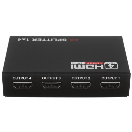 Разветвитель HDMI HDMI 4K Splitter Orient HSP0104H, 1->4, HDMI 1.4b/3D, UHDTV 4K(3840x2160)/HDTV1080p/1080i/720p, HDCP1.2, внешний БП 5В/1.5A, метал.