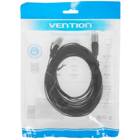 Патч-корд Vention прямой UTP cat.6, RJ45 - 8м. плоский черный